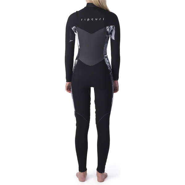 2020 Rip Curl Mulheres Flashbomb 5/3mm Chest Zip Wetsuit Preto / Branco Wst9gs